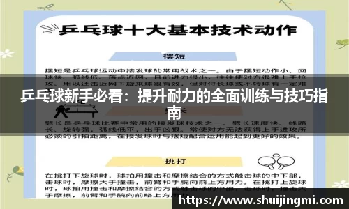 乒乓球新手必看：提升耐力的全面训练与技巧指南
